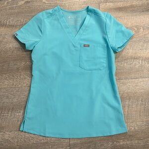 women's Neon Blue Catarina - One-Pocket Scrub Top - XXS / Neon Blue